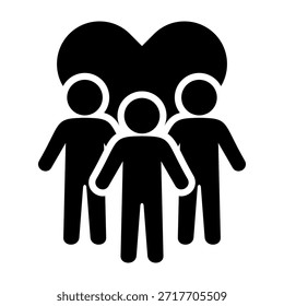 Ilustración vectorial de diseño de glifo de icono comunitario