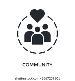 Community-Symbolglyphenformat. Vektorgrafik für Grafikdesign