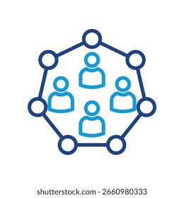 Community Icon Line Color Vector Illustration