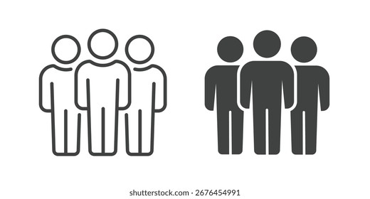 Community icon. Line and glyph solid icon. Editable stroke and Perfect pixel isolated on white background. Vector illustration