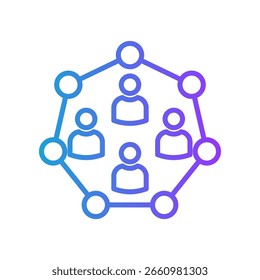 Ilustração do vetor de gradiente da linha do ícone da comunidade