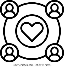 Community Icon Line Vector Illustration