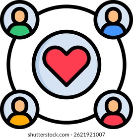 Community Icon Lineal Color Vector Illustration