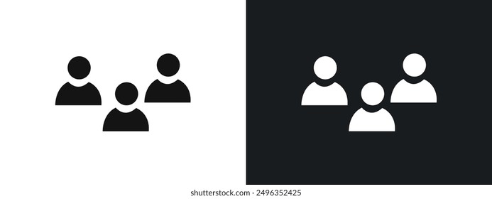 community icon linear graphics set vector in black