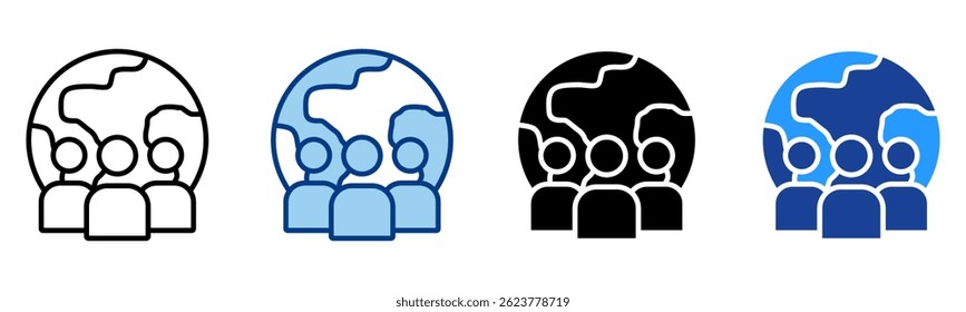 Community Icon Multiple Style Vector Collection