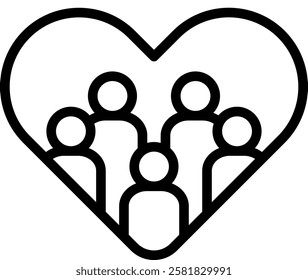 Community Icon Outline Vector Illustration