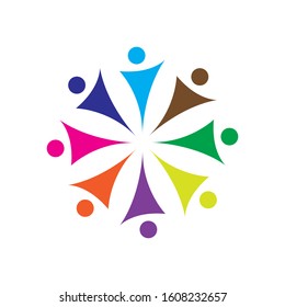 Community icon. People creative logo design. Vector