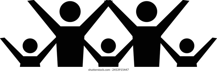 Community icon, people with love, unity and harmony society in a glyph pictogram illustration
