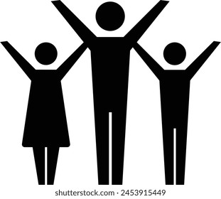 Community icon, people with love, unity and harmony society in a glyph pictogram illustration
