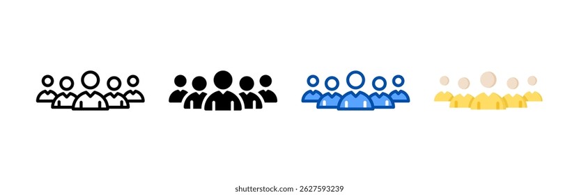 Community icon set bundle. Multi style icon collection perfect for websites, apps, and presentations. Simple vector icon collection