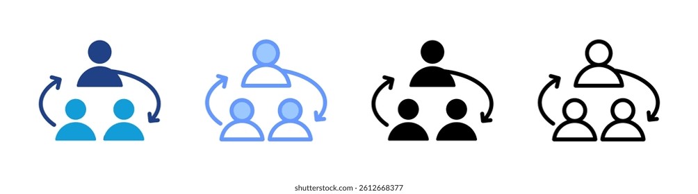 Community icon set multiple style collection