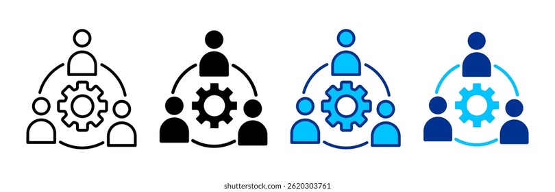 Community Icon Set Multiple Style Vector Illustration