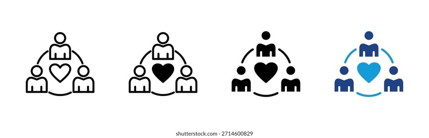 Community icon set multiple style collection