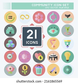 Community Icon Set. suitable for Education symbol. flat style. simple design editable. design template vector