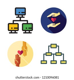 community icon set. vector set about charity, network and networking icons set.