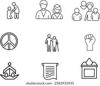 Community icon set.This is an editable eps vector file.