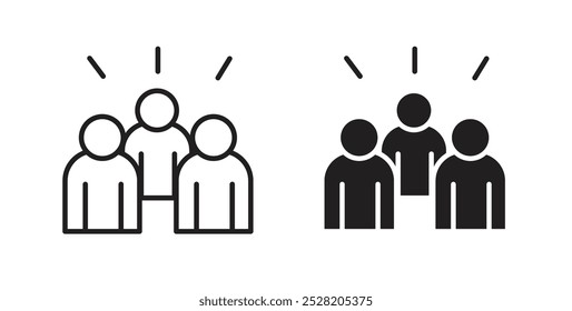 Community icon in solid and stroke style.