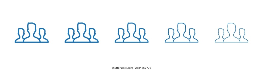 Community icon Symbol collection thin outline set