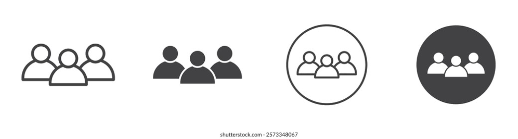 Community icon Thin line art isolated