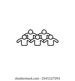 Ícone de comunidade - Ilustração plana de linha fina