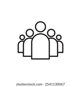 Icono de la comunidad Ilustración plana de línea delgada