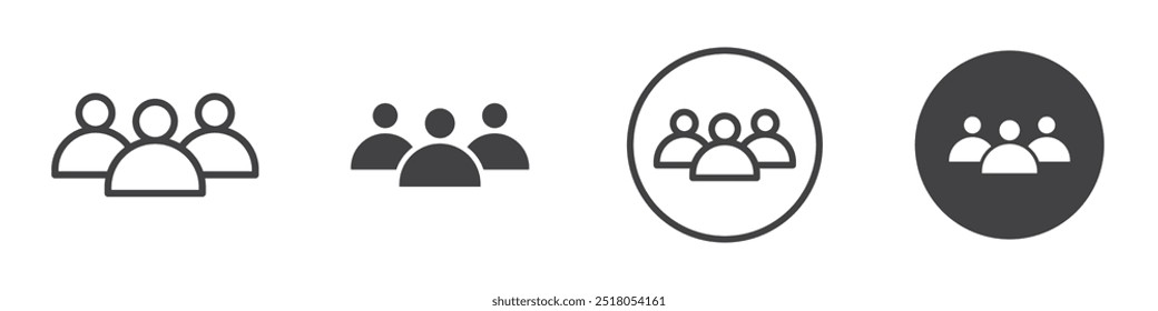 Community icon thin line illustration