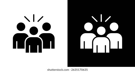 Community icon Vector in flat style. Collection silhouettes
