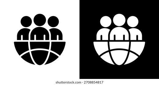 Ilustración vectorial de iconos de comunidad. Diseño De Línea Fresca Construido Para Una Flexibilidad Creativa En Versiones Claras Y Oscuras.