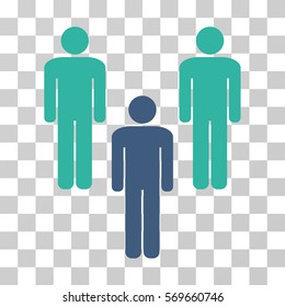 Community icon. Vector illustration style is flat iconic bicolor symbol, cobalt and cyan colors, transparent background. Designed for web and software interfaces.