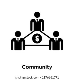 Community icon vector isolated on white background, logo concept of Community sign on transparent background, filled black symbol