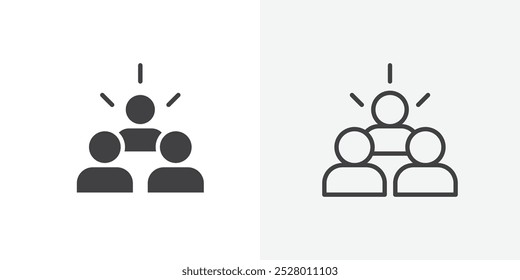 Conjunto de iconos de Vector de iconos de la comunidad en color blanco y negro.