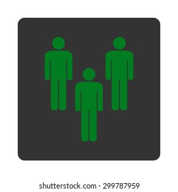 Community icon. Vector style is green and gray colors, flat rounded square button on a white background.