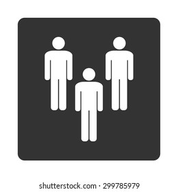 Community icon. Vector style is white and gray colors, flat rounded square button on a white background.