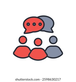 community icon. vector.Editable stroke.linear style sign for use web design,logo.Symbol illustration.