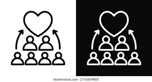 Community-Symbol, weißer und schwarzer Hintergrund