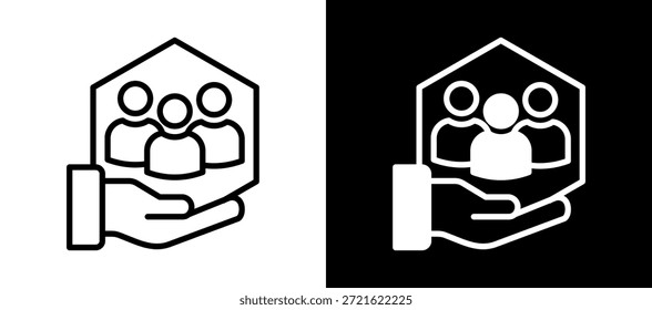 Vektorgrafik mit weißem Hintergrund für Community-Symbole