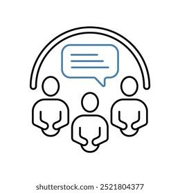 Community icons set. Set of editable stroke icons.Set of Community