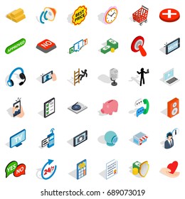 Community icons set. Isometric style of 36 community ector icons for web isolated on white background