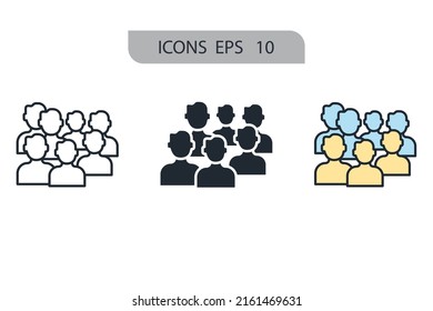 símbolo de iconos de la comunidad elementos vectores para web infográfica