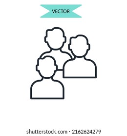símbolo de iconos de la comunidad elementos vectores para web infográfica