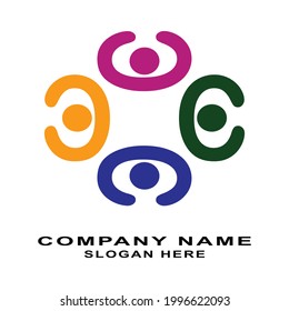 Community illustration logo design vector