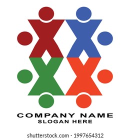 vector de diseño de logotipo de ilustración comunitaria