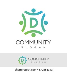 community initial Letter D Logo design
