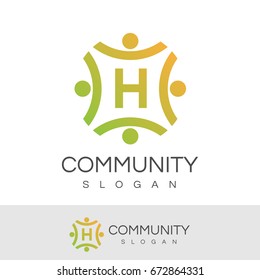 community initial Letter H Logo design
