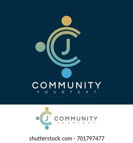 community initial Letter J Logo design