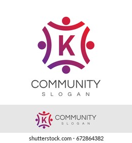 community initial Letter K Logo design