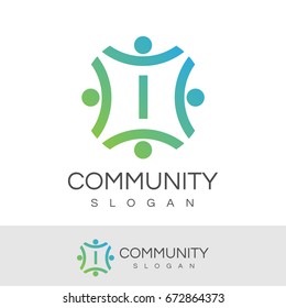 community initial Letter I Logo design