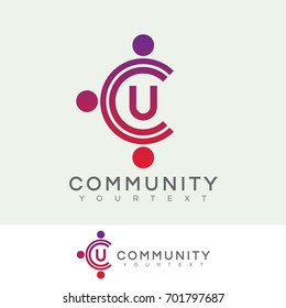 community initial Letter U Logo design