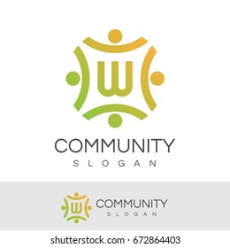 community initial Letter W Logo design