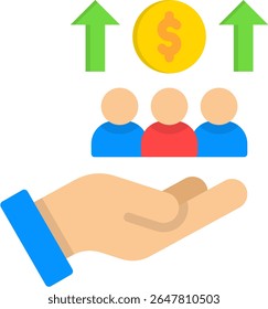 Community Investment Icon Flat Vector Illustration